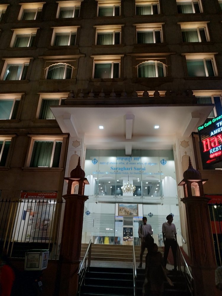Saragarhi Sarai main entrance lit up at night
